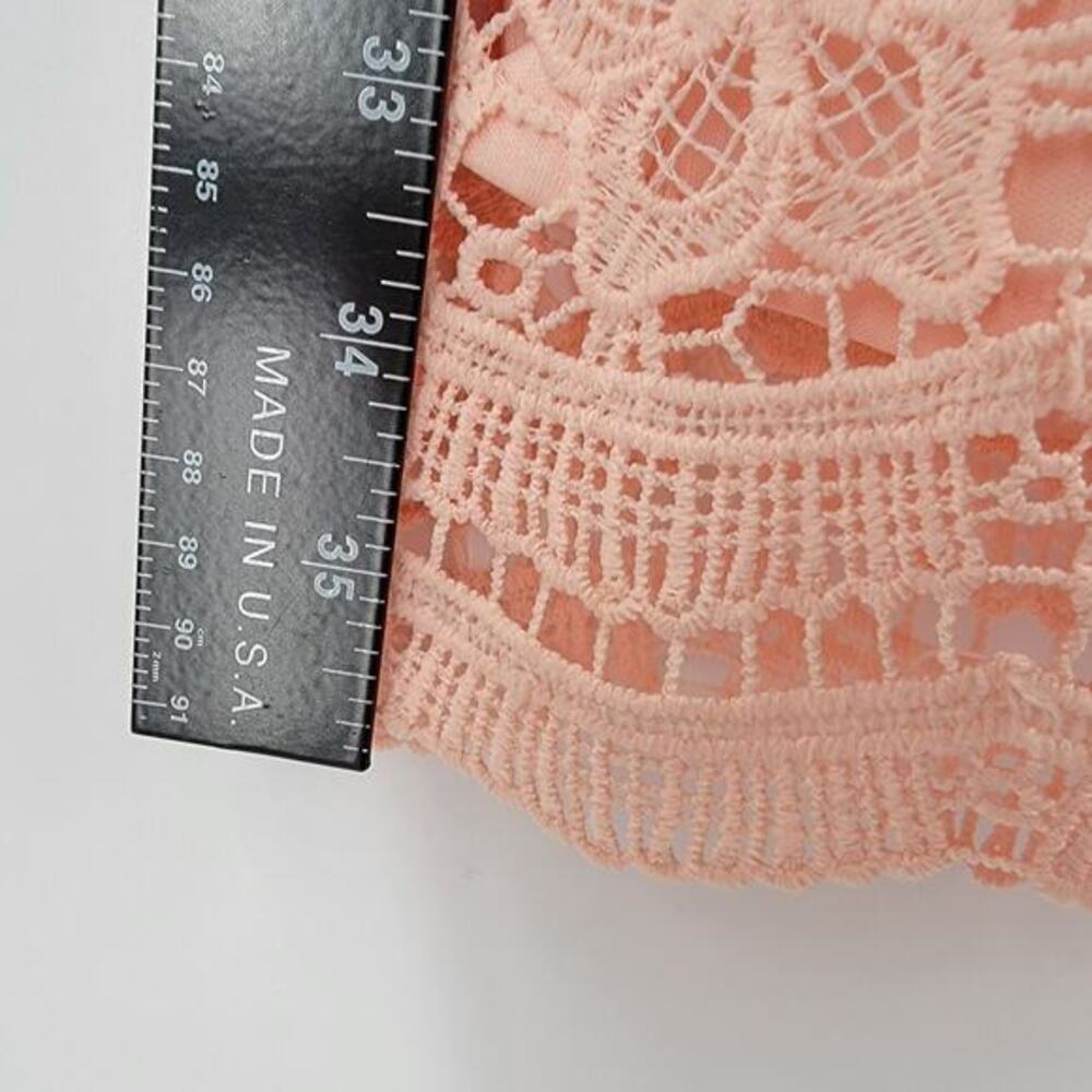 NEW Maniju Women's Pink Lace Crochet Off Shoulder Dress Size Medium - Picture 10 of 11
